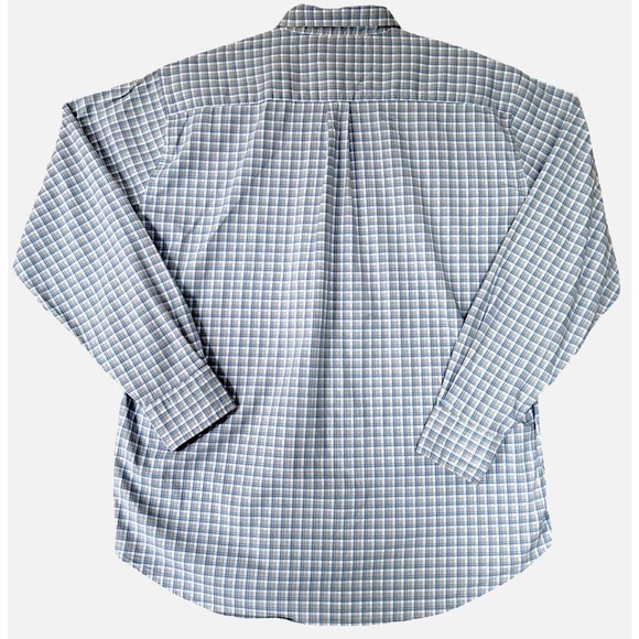 Peter Millar Shirt Men's Size XL Button Down Blue White Orange Pink Plaid - Picture 2 of 3